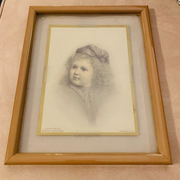 1884 Rumford Chemical Works Prof. Horsford's Baking Powder Adorable Child Framed